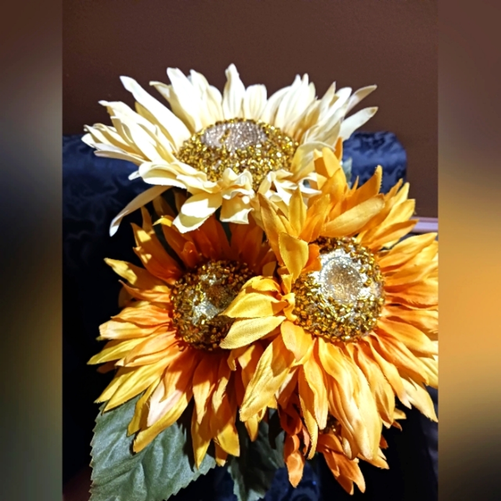 Faux sunflowers